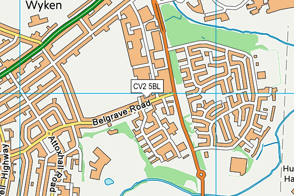 CV2 5BL map - OS VectorMap District (Ordnance Survey)