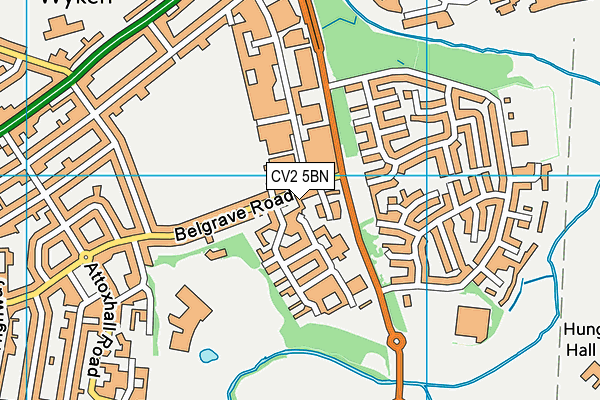 CV2 5BN map - OS VectorMap District (Ordnance Survey)