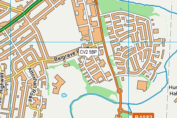 CV2 5BP map - OS VectorMap District (Ordnance Survey)