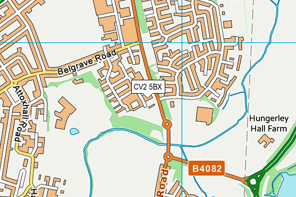 CV2 5BX map - OS VectorMap District (Ordnance Survey)