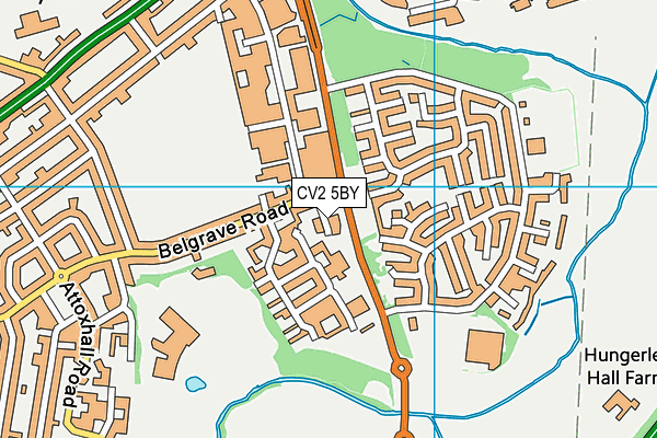 CV2 5BY map - OS VectorMap District (Ordnance Survey)