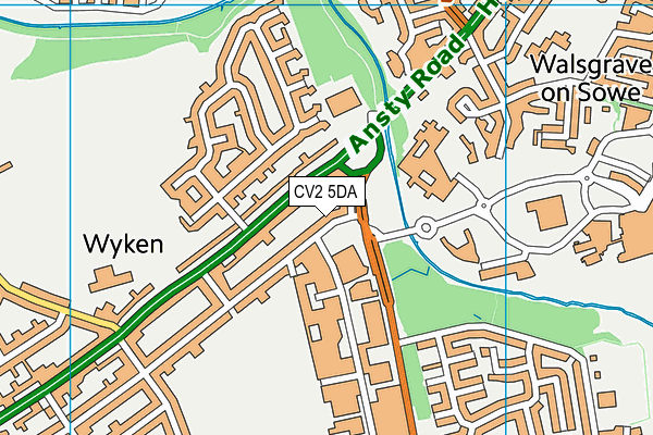 CV2 5DA map - OS VectorMap District (Ordnance Survey)