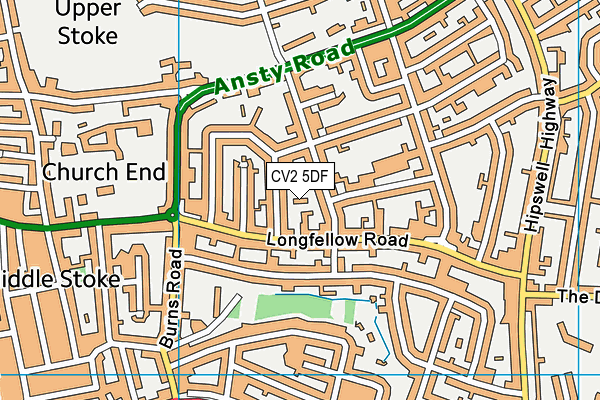 CV2 5DF map - OS VectorMap District (Ordnance Survey)