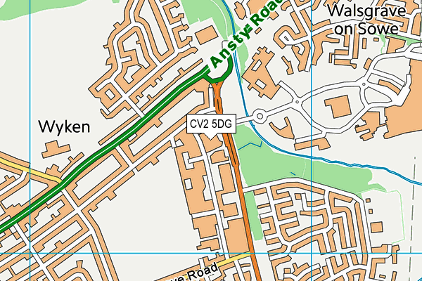 CV2 5DG map - OS VectorMap District (Ordnance Survey)