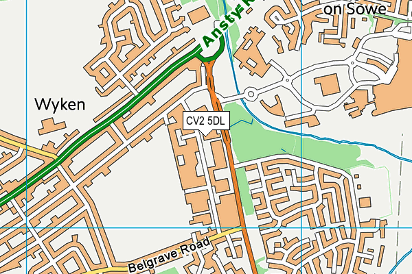 CV2 5DL map - OS VectorMap District (Ordnance Survey)