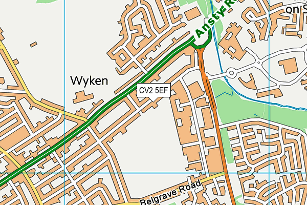 CV2 5EF map - OS VectorMap District (Ordnance Survey)