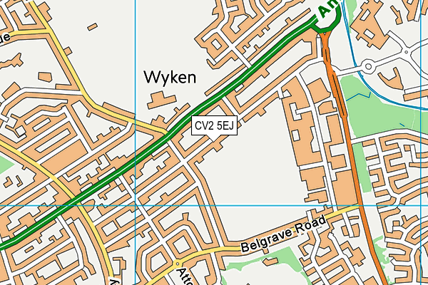 CV2 5EJ map - OS VectorMap District (Ordnance Survey)