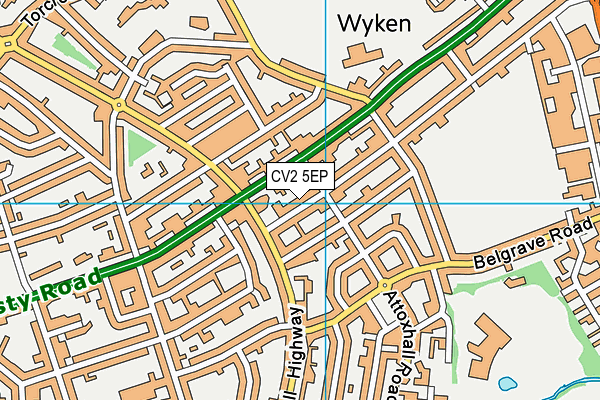 CV2 5EP map - OS VectorMap District (Ordnance Survey)