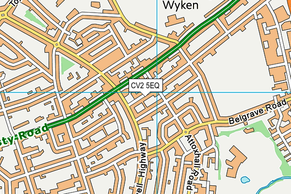 CV2 5EQ map - OS VectorMap District (Ordnance Survey)