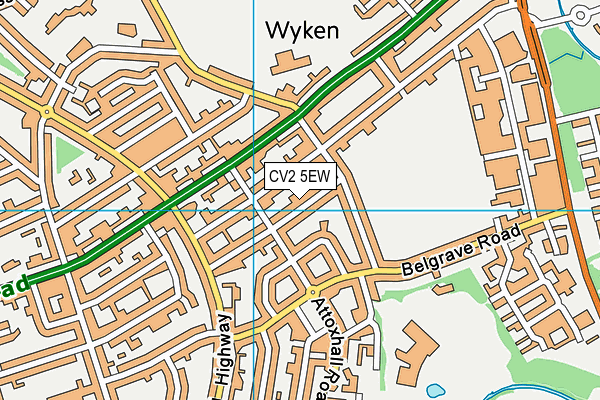 CV2 5EW map - OS VectorMap District (Ordnance Survey)