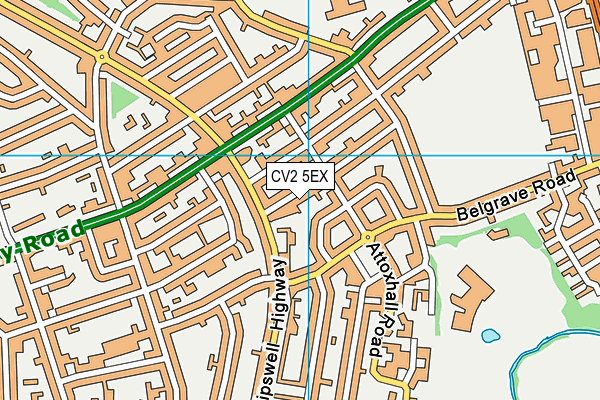 CV2 5EX map - OS VectorMap District (Ordnance Survey)