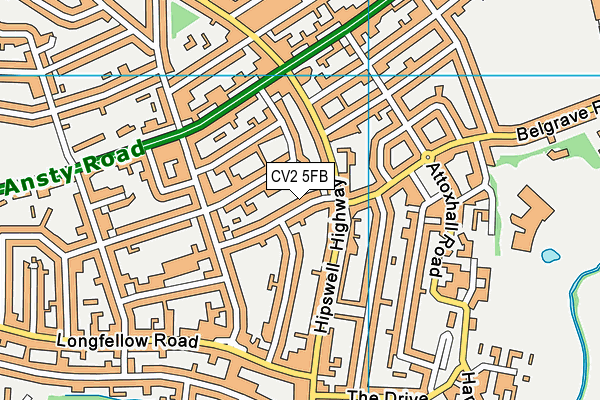 CV2 5FB map - OS VectorMap District (Ordnance Survey)