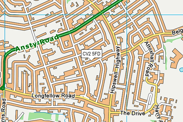 CV2 5FD map - OS VectorMap District (Ordnance Survey)