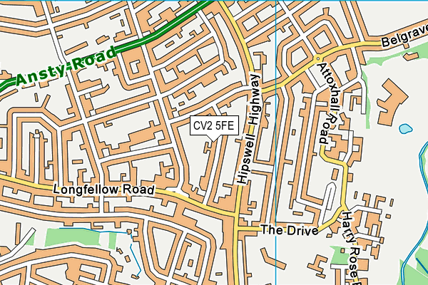 CV2 5FE map - OS VectorMap District (Ordnance Survey)