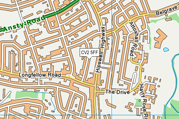 CV2 5FF map - OS VectorMap District (Ordnance Survey)