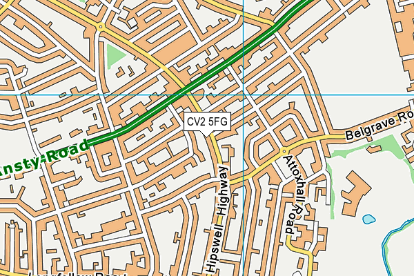 CV2 5FG map - OS VectorMap District (Ordnance Survey)