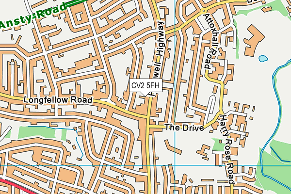 CV2 5FH map - OS VectorMap District (Ordnance Survey)