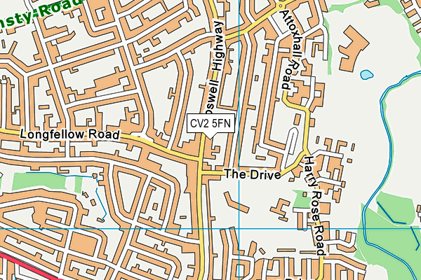 CV2 5FN map - OS VectorMap District (Ordnance Survey)