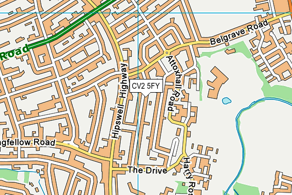 CV2 5FY map - OS VectorMap District (Ordnance Survey)