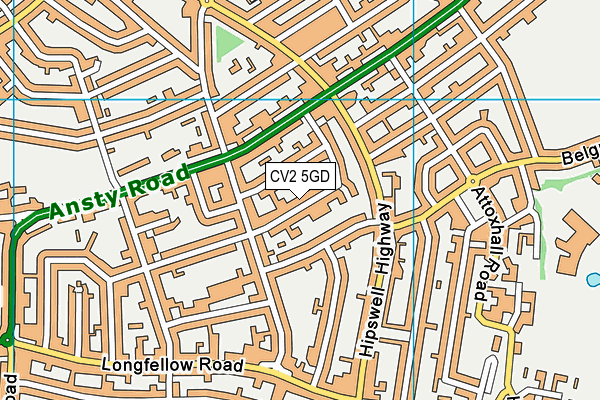 CV2 5GD map - OS VectorMap District (Ordnance Survey)