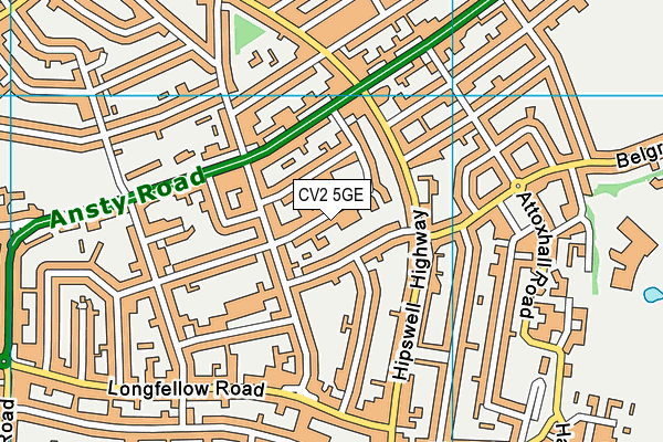 CV2 5GE map - OS VectorMap District (Ordnance Survey)