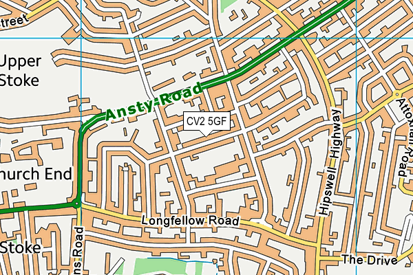 CV2 5GF map - OS VectorMap District (Ordnance Survey)