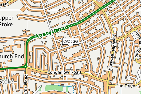 CV2 5GG map - OS VectorMap District (Ordnance Survey)