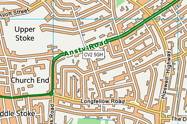 CV2 5GH map - OS VectorMap District (Ordnance Survey)