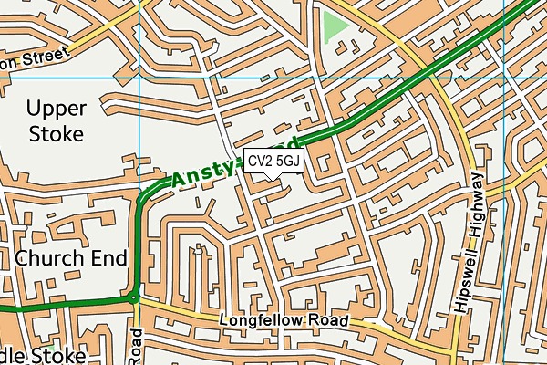 CV2 5GJ map - OS VectorMap District (Ordnance Survey)