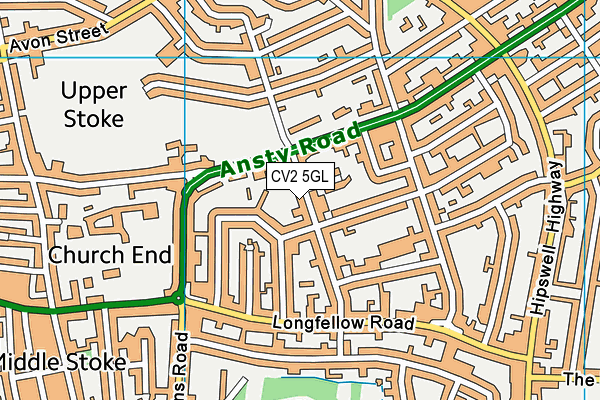 CV2 5GL map - OS VectorMap District (Ordnance Survey)