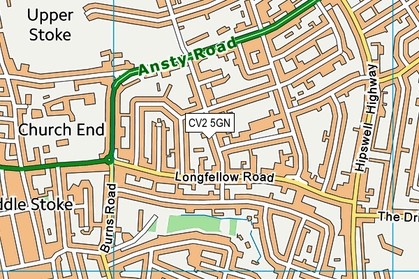 CV2 5GN map - OS VectorMap District (Ordnance Survey)