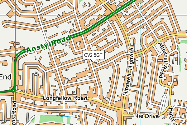 CV2 5GT map - OS VectorMap District (Ordnance Survey)