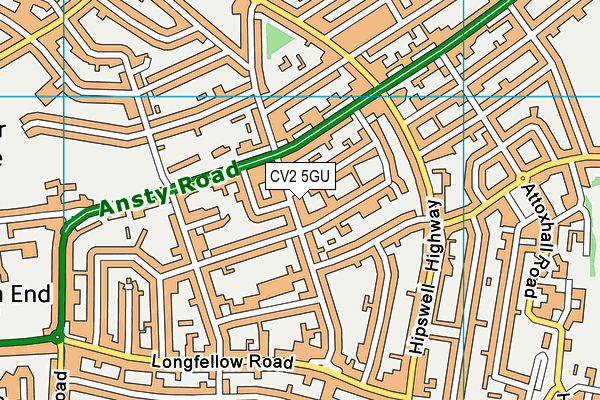 CV2 5GU map - OS VectorMap District (Ordnance Survey)