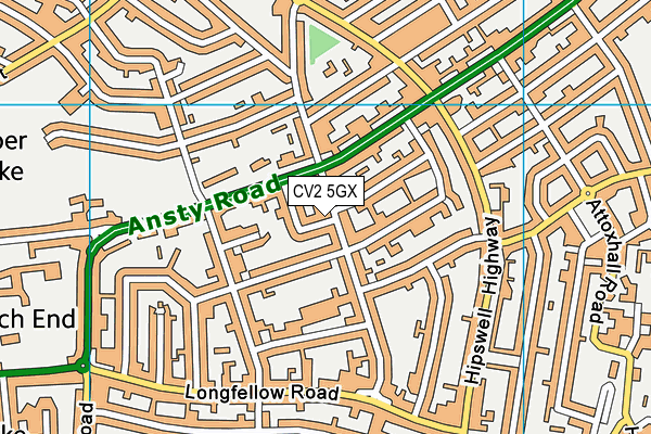 CV2 5GX map - OS VectorMap District (Ordnance Survey)