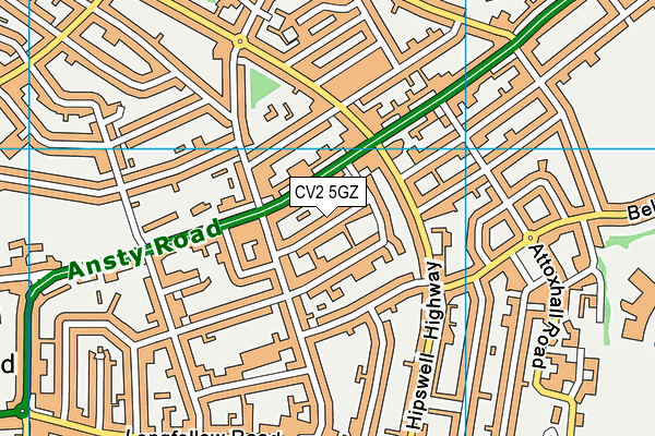 CV2 5GZ map - OS VectorMap District (Ordnance Survey)