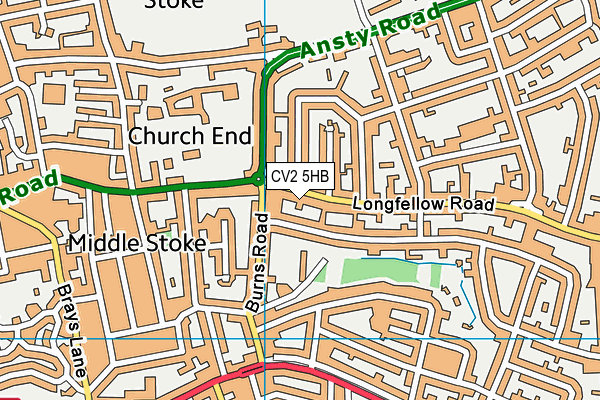 CV2 5HB map - OS VectorMap District (Ordnance Survey)