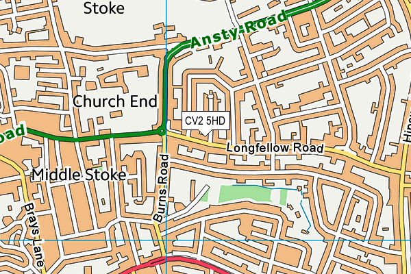 CV2 5HD map - OS VectorMap District (Ordnance Survey)