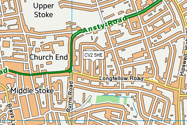 CV2 5HE map - OS VectorMap District (Ordnance Survey)