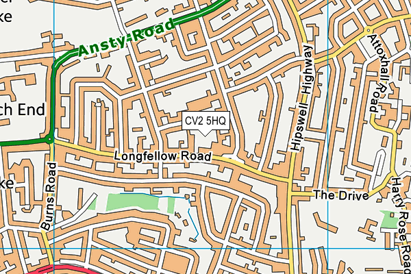 CV2 5HQ map - OS VectorMap District (Ordnance Survey)