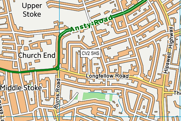 CV2 5HS map - OS VectorMap District (Ordnance Survey)