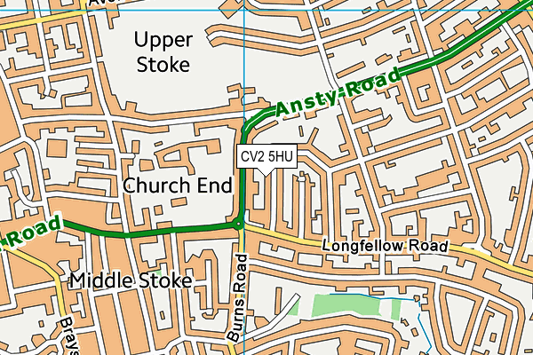 CV2 5HU map - OS VectorMap District (Ordnance Survey)