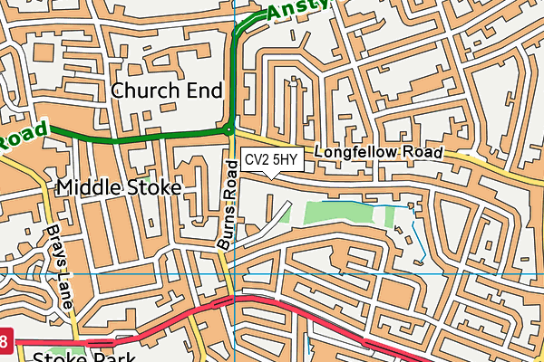 CV2 5HY map - OS VectorMap District (Ordnance Survey)