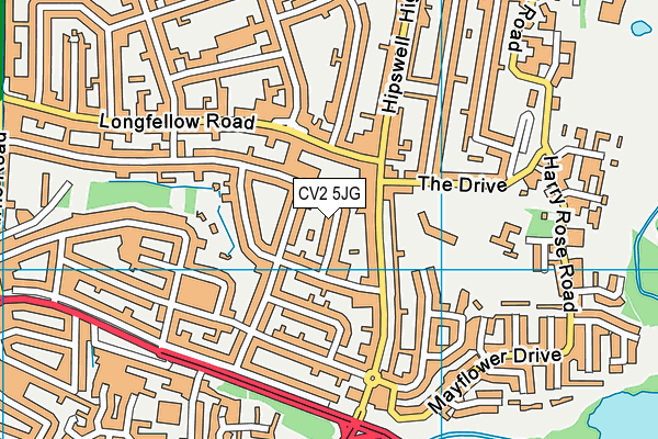 CV2 5JG map - OS VectorMap District (Ordnance Survey)