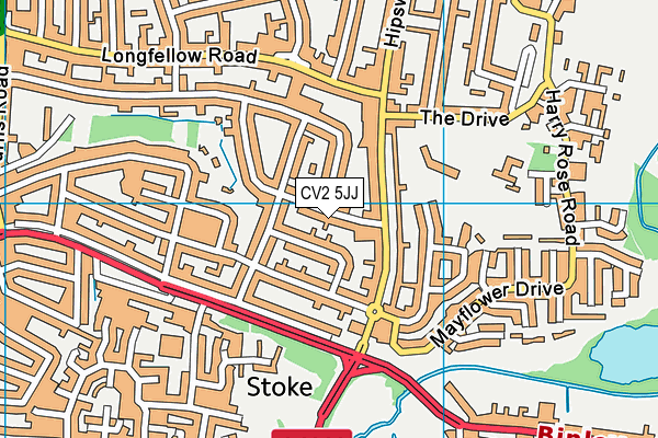 CV2 5JJ map - OS VectorMap District (Ordnance Survey)