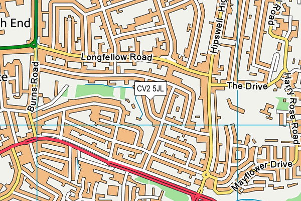 CV2 5JL map - OS VectorMap District (Ordnance Survey)
