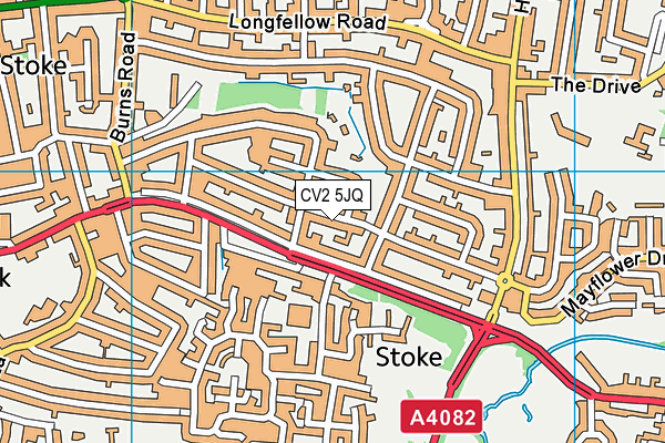 CV2 5JQ map - OS VectorMap District (Ordnance Survey)