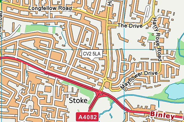 CV2 5LA map - OS VectorMap District (Ordnance Survey)