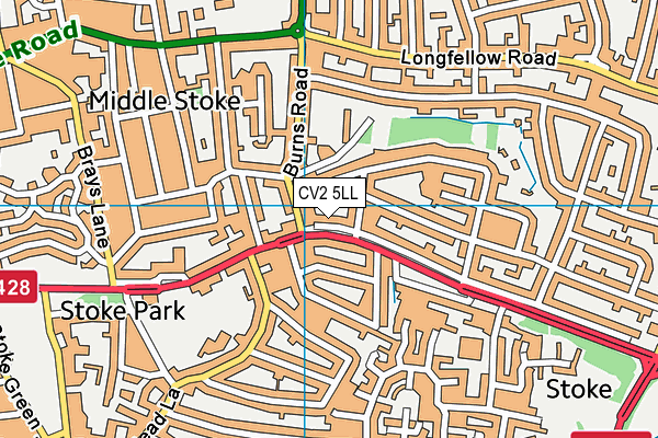 CV2 5LL map - OS VectorMap District (Ordnance Survey)