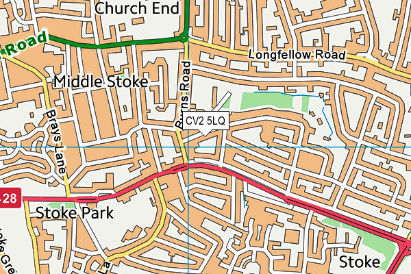 CV2 5LQ map - OS VectorMap District (Ordnance Survey)