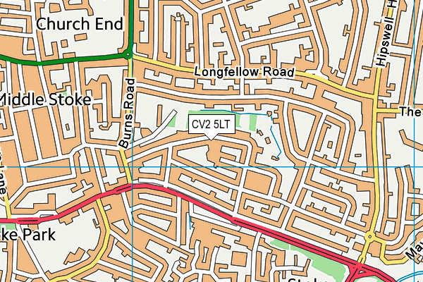 CV2 5LT map - OS VectorMap District (Ordnance Survey)